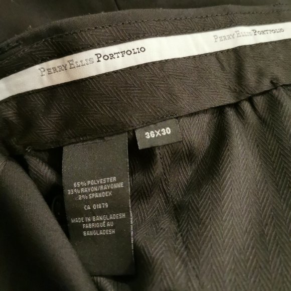 PERRY ELLIS mens dress pants, Black, Size 36/30 - Picture 4 of 5
